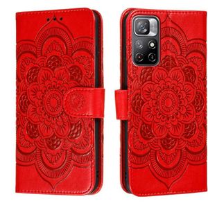 Voor Xiaomi Redmi Note 11 Sun Mandala Embossing Pattern Telefoon Lederen Case met Houder &amp; Card Slots &amp; Wallet &amp; Lanyard