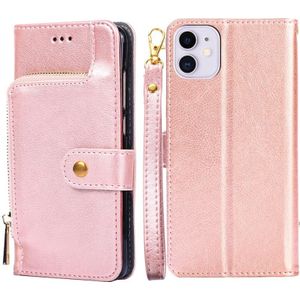 Zipper Bag PU + TPU Horizontale Flip Leren Case met Houder &amp; Card Slot &amp; Wallet &amp; Lanyard voor iPhone 11 (Goud)