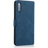 Voor Samsung Galaxy A70 Retro Magnetic Closing Clasp Horizontale Flip Lederen Case met Holder &amp; Card Slots &amp; Photo Frame &amp; Wallet(Navy Blue)