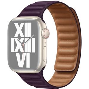 For Apple Watch Series 7 41mm / 6 &amp; SE &amp; 5 &amp; 4 40mm / 3 &amp; 2 &amp; 1 38mm Leather Replacement Strap Watchband (Crimson Cherry)