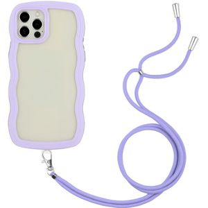 Lanyard Candy Color Wave TPU Clear PC-telefoonhoesje voor iPhone 12 Pro Max