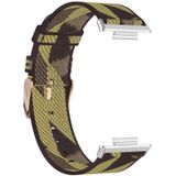For Huawei Watch Fit 2 Nylon Woven Watch Band( Yellow Stripes)