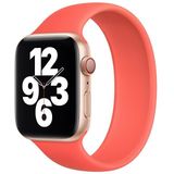 For Apple Watch Series 6 &amp; SE &amp; 5 &amp; 4 40mm / 3 &amp; 2 &amp; 1 38mm Solid Color Elastic Silicone Replacement Wrist Strap Watchband  Size:M 143mm (Pink Orange)