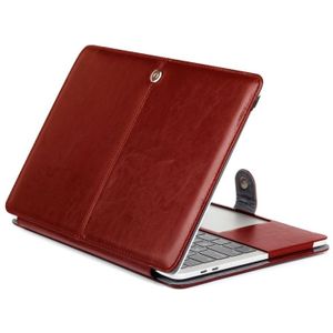 MacBook Pro 15.4 inch A1707 Crazy Horse structuur beschermende PU leren Flip Hoes (koffie kleur)