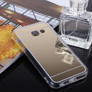 Voor Galaxy J3 (2017) Cover (Amerikaanse versie) acryl + TPU galvaniseren spiegel beschermende back cover (goud)