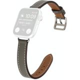 Single Circle 14mm Screw Style Leather Replacement Strap Watchband For Apple Watch Series 6 &amp; SE &amp; 5 &amp; 4 40mm / 3 &amp; 2 &amp; 1 38mm(Grey)