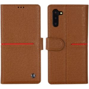 Voor Galaxy Note 10 GEBEI top-nerf leder horizontale Flip beschermende case met houder &amp; kaartsleuven &amp; portemonnee &amp; fotolijstjes (bruin)