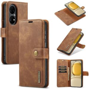 Voor Huawei P50 Pro DG.Ming Crazy Horse Texture Flip Afneembare Magnetische Lederen Case Met Houder &amp; Card Slots &amp; Portemonnee (Bruin)