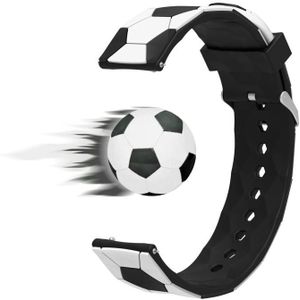 Voor Samsung Galaxy Watch3 41mm 20mm Voetbalstijl Metalen Connector Siliconen Horlogeband (Wit + Zwart)