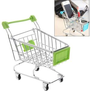Universele Mini Grocery Shopping Cart stijl Desktop opbergdoos / houder  voor iPhone  Galaxy  Huawei  Xiaomi  LG  HTC en andere slimme Phones(Green)