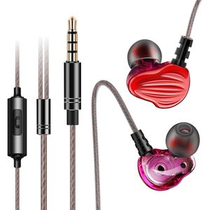 QKZ CK4 HIFI in-ear muziek koptelefoon met vier eenheden (rood)