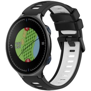 Voor Garmin Approach S5 tweekleurige siliconen horlogeband (zwart + wit)