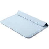 Universele envelop stijl PU lederen draagtas met houder voor uiterst dunne Notebook Tablet PC 15.4 inch  maat: 39x28x1.5cm(Blue)