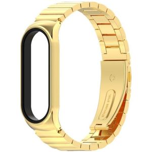 For Xiaomi Mi Band 6 / 5 / 4 / 3 Mijobs Metal CS Bamboo Joint Stainless Steel Replacement Watchband(Gold)