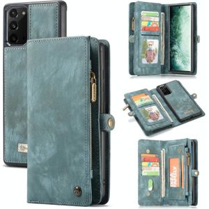 Voor Samsung Galaxy Note20 CaseMe-008 Afneembare Multifunctionele Horizontale Flip Lederen Case met kaartslot &amp; houder &amp; ritsportemonnee &amp; fotoframe(blauw)