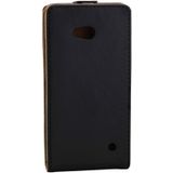 Microsoft Lumia 640 vertikaal PU leren Flip Hoesje met magnetische sluiting (zwart)