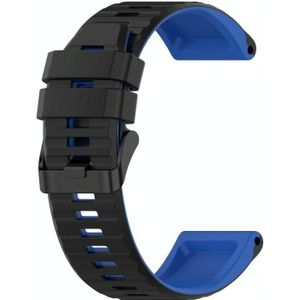 Voor Garmin Fenix 5 22mm Silicone Mixing Color Watch Strap (zwart + blauw)