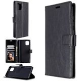 Voor Galaxy A81 Crazy Horse Texture Horizontale Flip Lederen case met Holder &amp; Card Slots &amp; Wallet &amp; Photo Frame(zwart)