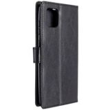 Voor Galaxy A81 Crazy Horse Texture Horizontale Flip Lederen case met Holder &amp; Card Slots &amp; Wallet &amp; Photo Frame(zwart)