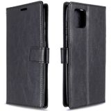 Voor Galaxy A81 Crazy Horse Texture Horizontale Flip Lederen case met Holder &amp; Card Slots &amp; Wallet &amp; Photo Frame(zwart)