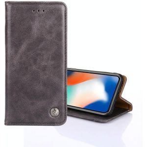 Voor Motorola Moto E5 Niet-magnetische Retro Textuur Horizontale Flip Lederen Case met Houder &amp; Card Slots &amp; Portemonnee