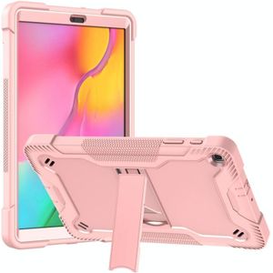For Samsung Galaxy Tab A 10.1  Silicone + PC Shockproof Protective Case with Holder(Rose Gold)