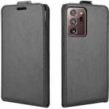 Voor Samsung Galaxy Note20 Ultra 5G R64 Texture Single Vertical Flip Leather Beschermhoes met kaartslots &amp; fotoframe(zwart)