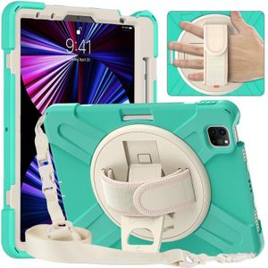 Silicone + PC Beschermhoes Met Houder &amp; Schouderriem Voor Ipad Pro 11 2021/2020 / 2018 (Mint Green)