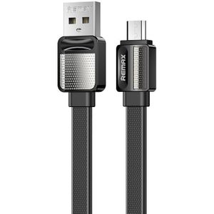 Remax RC-154m 2.4A Micro USB Platinum Pro Oplaaddatakabel  Lengte: 1m(Zwart)