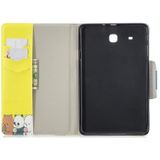 Voor Samsung Galaxy Tab E 9.6 / T560 Painted Pattern Horizontale Flip Lederen case met Holder &amp; Card Slots &amp; Wallet(Bear familie)
