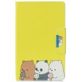 Voor Samsung Galaxy Tab E 9.6 / T560 Painted Pattern Horizontale Flip Lederen case met Holder &amp; Card Slots &amp; Wallet(Bear familie)