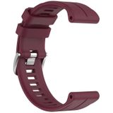 Voor Garmin Instinct 2 22mm Solid Color Silicone Watch Band (Bourgondië)