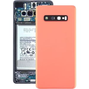Batterij achtercover met camera lens voor Galaxy S10 PLUS (roze)