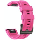 Voor Garmin Fenix 7x 26mm Silicone Sport Pure Color Strap (Pink)