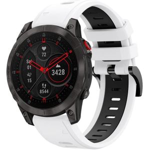 Voor Garmin EPIX Gen 2 22 mm tweekleurige sport siliconen horlogeband (wit + zwart)