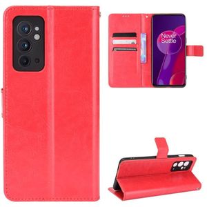 Voor OnePlus 9RT 5G Crazy Horse Texture Horizontale Flip Telefoon Lederen Case met Houder &amp; Card Slots &amp; Lanyard