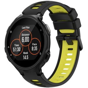 Voor Garmin Forerunner 735/735XT tweekleurige siliconen horlogeband (zwart + geel)