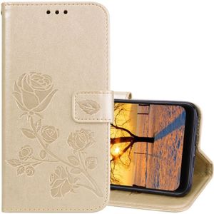 Rose reliëf horizontale Flip PU lederen draagtas voor Xiaomi Pocophone F1  met houder &amp; kaartsleuven &amp; portemonnee (goud)