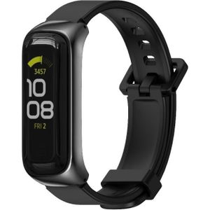 Voor Samsung Galaxy Fit 2 Mijobs Metal Case Silicone Watch Band (Black)