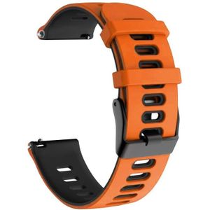 Voor Huawei horloge 2 20 mm gemengde-kleur siliconen riem (oranje + zwart)
