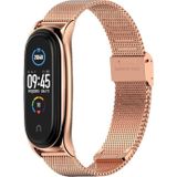 For Xiaomi Mi Band 6 / 5 / 4 / 3 Mijobs Milan Buckle Plus Stainless Steel Replacement Watchband(Rose Gold)