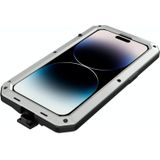 Voor iPhone 14 Pro Max Schokbestendig Waterdicht Siliconen + Zinklegering Case (Zilver)