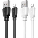 REMAX RC-138i 2.4A USB naar 8 Pin Suji Pro Fast Charging Data Cable  Kabel Lengte: 1m (Wit)