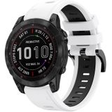 Voor Garmin Fenix 7 Sapphire Solar 22mm tweekleurige sport siliconen horlogeband (wit + zwart)