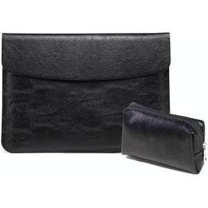 Horizontal Litchi Texture Laptop Bag Liner Bag For MacBook 15.4 Inch A1398(Liner Bag+Power Bag Black)