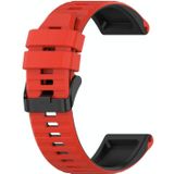 Voor Garmin Forerunner 945 22mm Silicone Mixing Color Watch Strap (Red + Black)