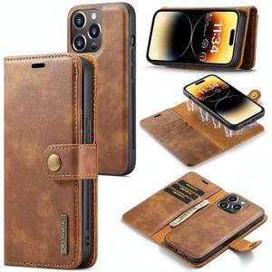 Voor iPhone 14 Pro DG.MING Crazy Horse Textuur Afneembare Magnetische Leren Case (Bruin)