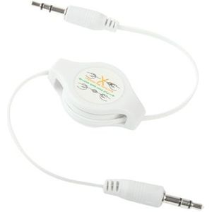 3 5 mm Jack AUX intrekbare kabel voor iPhone / iPod / MP3 speler / mobiele telefoons / andere apparaten met een standaard 3.5mm hoofdtelefoon Jack  lengte: 11cm (kan worden uitgebreid tot 80cm)  White(White)