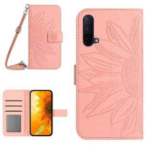 Voor OnePlus Nord CE 2 5G Skin Feel Sun Flower Pattern Flip Leather Phone Case met Lanyard