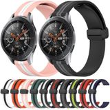 Voor Samsung Galaxy Watch 46 mm 22 mm opvouwbare magnetische sluiting siliconen horlogeband (oranje + zwart)